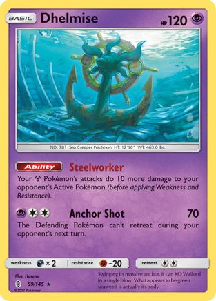 Dhelmise 059/145/145 - Holo Rare - Holofoil