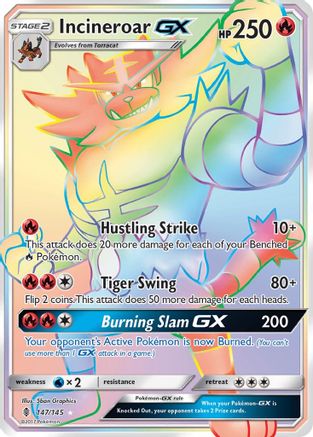 Incineroar GX (Secret) 147/145 - Secret Rare - Holofoil