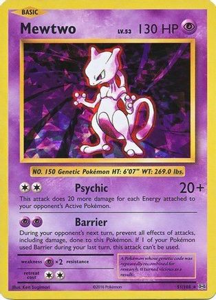 Mewtwo 051/108 - Holo Rare - Holofoil