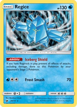 Regice 028/111/111 - Holo Rare - Holofoil