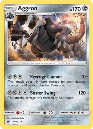 Aggron 067/111/111 - Holo Rare - Holofoil