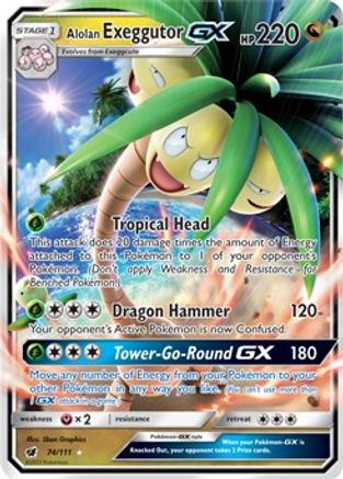 Alolan Exeggutor GX 074/111/111 - Ultra Rare - Holofoil
