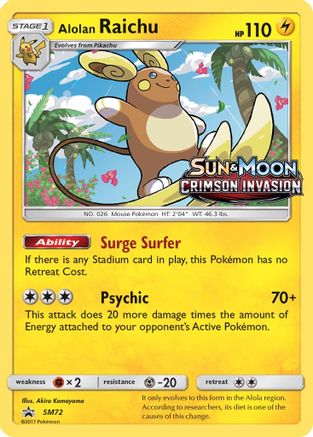 Alolan Raichu SM72/248 - Promo - Holofoil
