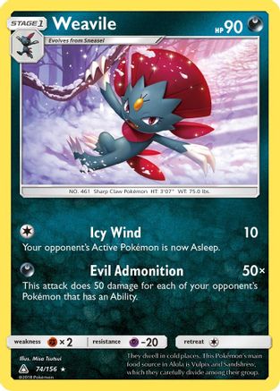 Weavile 074/156/156 - Holo Rare - Holofoil