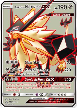 Dusk Mane Necrozma GX (Full Art) 145/156 - Ultra Rare - Holofoil