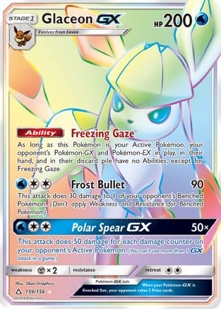 Glaceon GX (Secret Rare) 159/156 - Secret Rare - Holofoil