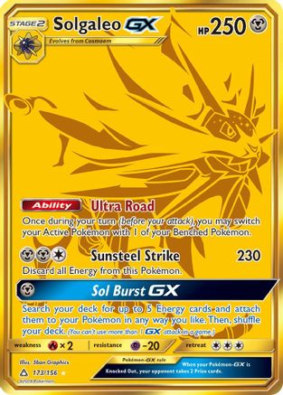 Solgaleo GX (Secret Rare) 173/156 - Secret Rare - Holofoil