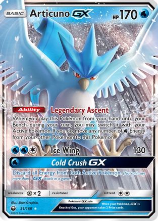 Articuno GX 031/168/168 - Ultra Rare - Holofoil