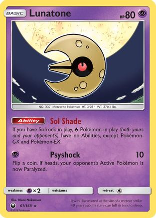 Lunatone 061/168 - Holo Rare - Holofoil