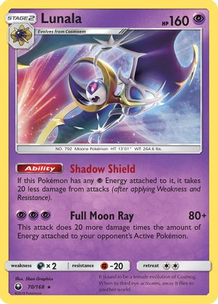 Lunala 070/168 - Holo Rare - Holofoil