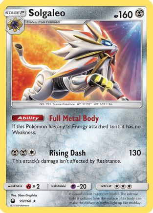 Solgaleo 099/168/168 - Holo Rare - Holofoil