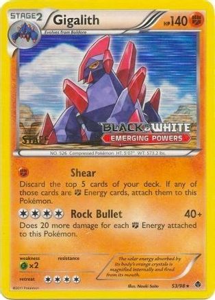 Gigalith 53/98 (Prerelease) [Staff] 053/98 - Promo - Holofoil
