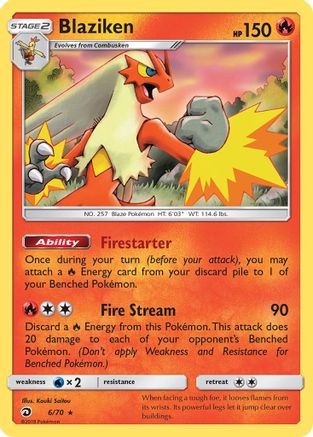 Blaziken 006/70/70 - Holo Rare - Holofoil