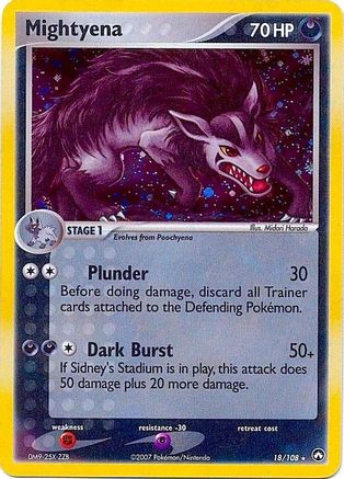 Mightyena 018/108 - Holo Rare - Holofoil
