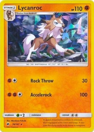 Lycanroc 076/147 - Holo Rare - Holofoil
