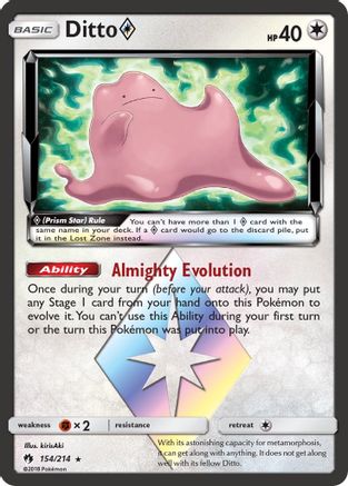 Ditto Prism Star 154/214/214 - Prism Rare - Holofoil