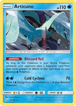 Articuno 032/181/181 - Holo Rare - Holofoil