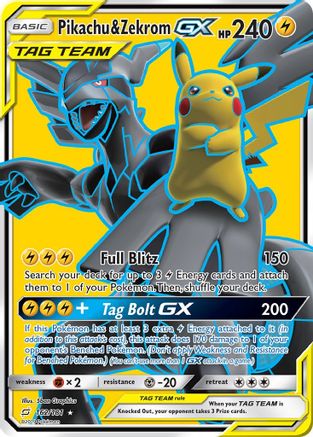 Pikachu & Zekrom GX (Full Art) 162/181/181 - Ultra Rare - Holofoil