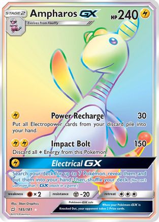 Ampharos GX (Secret) 185/181 - Secret Rare - Holofoil