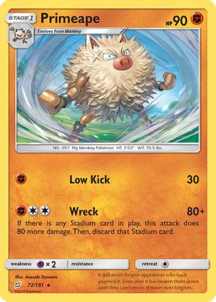 Primeape 072/181/181 - Rare