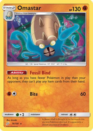 Omastar 076/181/181 - Holo Rare - Holofoil
