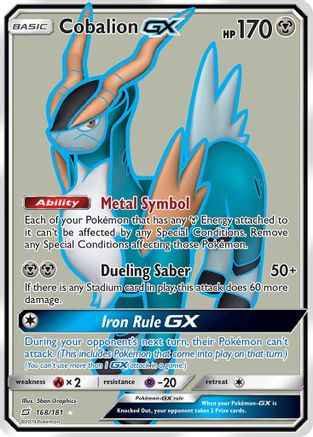 Cobalion GX (Full Art) 168/181 - Ultra Rare - Holofoil