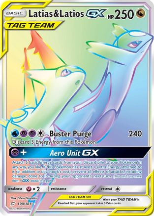 Latias & Latios GX (Secret) 190/181 - Secret Rare - Holofoil