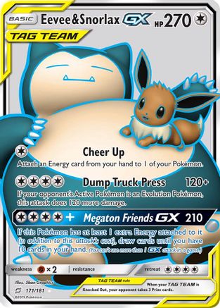 Eevee & Snorlax GX (Full Art) 171/181 - Ultra Rare - Holofoil