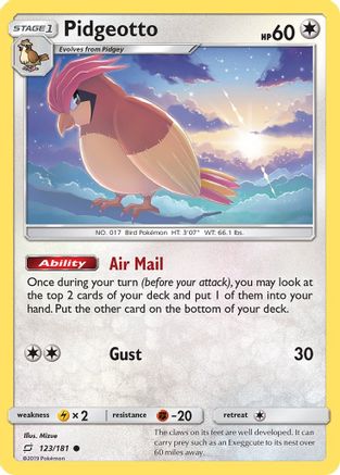 Pidgeotto 123/181/181 - Common
