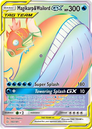 Magikarp & Wailord GX (Secret) 183/181 - Secret Rare - Holofoil