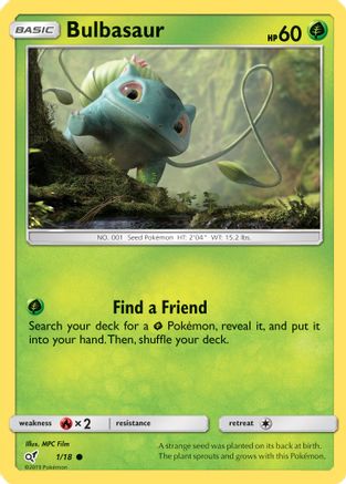 Bulbasaur (Holo Common) 001/18/18 - Common - Holofoil