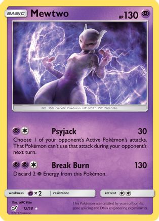 Mewtwo 012/18/18 - Holo Rare - Holofoil