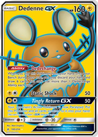 Dedenne GX (Full Art) 195/214 - Ultra Rare - Holofoil
