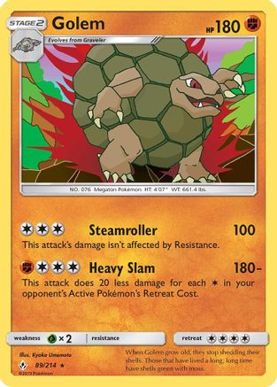 Golem 089/214/214 - Holo Rare - Holofoil