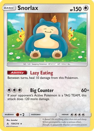 Snorlax 158/214/214 - Holo Rare - Holofoil