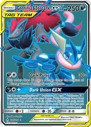 Greninja & Zoroark GX (200) (Full Art) 200/214 - Ultra Rare - Holofoil