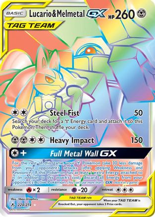 Lucario & Melmetal GX (Secret) 224/214 - Secret Rare - Holofoil