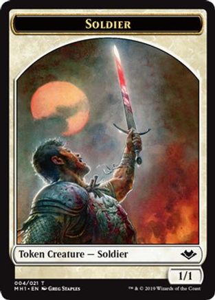 Soldier // Emblem - Serra the Benevolent Double-Sided Token (MH1-4 // 20) - Modern Horizons