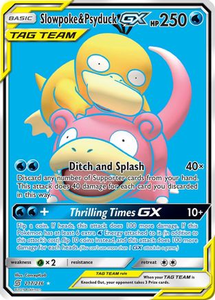 Slowpoke & Psyduck GX (Full Art) 217/236 - Ultra Rare - Holofoil