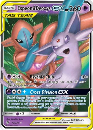 Espeon & Deoxys GX 072/236/236 - Ultra Rare - Holofoil