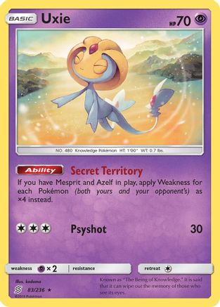 Uxie 083/236/236 - Holo Rare - Holofoil
