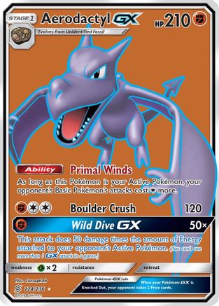 Aerodactyl GX (Full Art) 224/236 - Ultra Rare - Holofoil