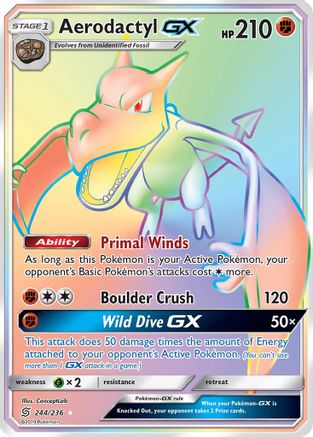 Aerodactyl GX (Secret) 244/236 - Secret Rare - Holofoil