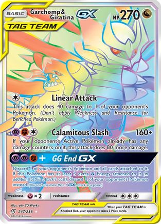 Garchomp & Giratina GX (Secret) 247/236 - Secret Rare - Holofoil