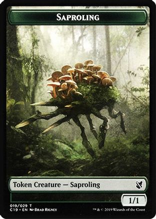 Saproling // Manifest Double-Sided Token (C19-19 // 28) - Commander 2019