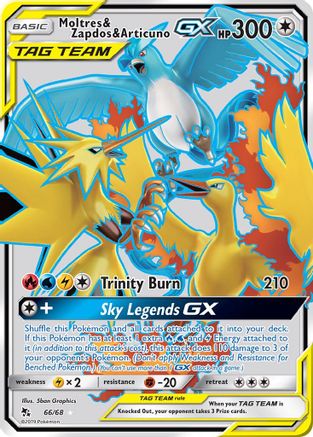 Moltres & Zapdos & Articuno GX (Full Art) 066/68/68 - Ultra Rare - Holofoil