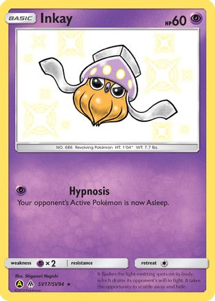 Inkay SV17/SV94/94 - Shiny Holo Rare - Holofoil