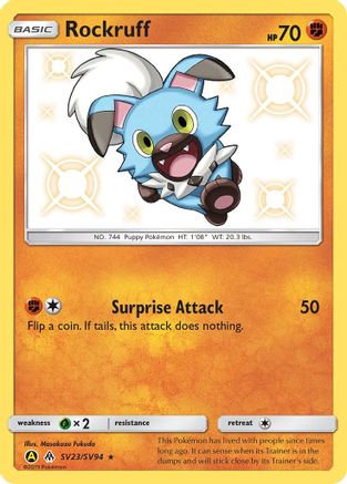 Rockruff SV23/SV94/94 - Shiny Holo Rare - Holofoil