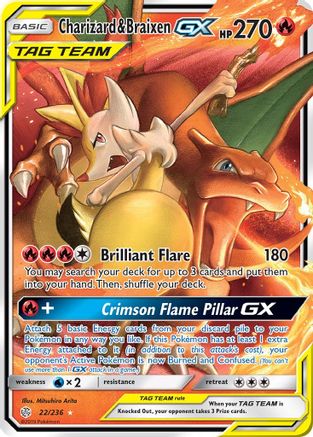 Charizard & Braixen GX 022/236/236 - Ultra Rare - Holofoil
