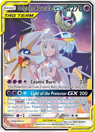 Solgaleo & Lunala GX (Full Art) 216/236/236 - Ultra Rare - Holofoil